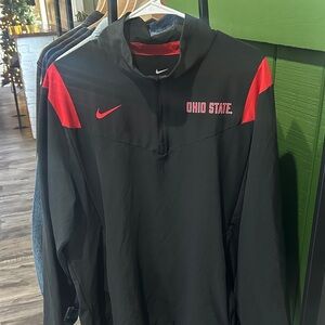 Nike Black and Red Ohio State Buckeyes Pullover Quarter Zip